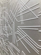Load image into Gallery viewer, Tilt  White Flock on Silver Lustre  Wallcovering