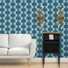 Load image into Gallery viewer, Hydrangea Topiary Ocean Wallcovering