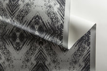 Load image into Gallery viewer, Aurora (Black on Silver) Wallpaper