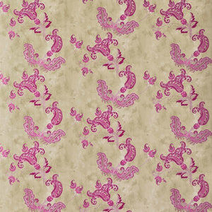 Paisley Hot Pink On Tea Stain Wallpaper