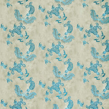 Load image into Gallery viewer, Paisley Turquoise On Old Grey Wallpaper