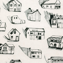 Load image into Gallery viewer, Houses Black Grey Cream Wallcovering