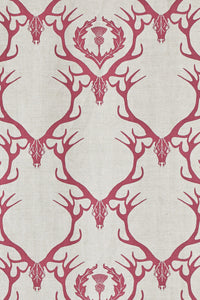 Deer Damask - Claret Fabric