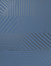 Load image into Gallery viewer, Parquet- Gunmetal on Navy Wallcovering