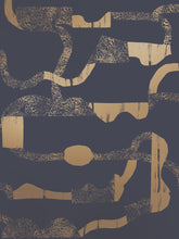 Load image into Gallery viewer, La Strada - Gold on Charcoal Wallcovering