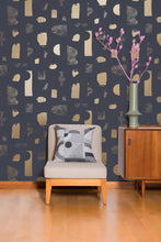Load image into Gallery viewer, Silhouettes - Gold on Charcoal Wallcovering