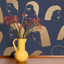 Load image into Gallery viewer, Women - Gold on Charcoal Wallcovering