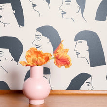 Load image into Gallery viewer, Women - Gunmetal on Cream Wallcovering