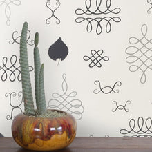 Load image into Gallery viewer, After Chinterwhink - Silver and Charcoal on Cream Wallcovering