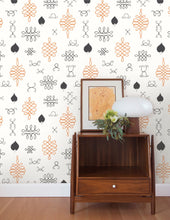 Load image into Gallery viewer, After Chinterwink - Coquelicot and Charcoal on Cream Wallcovering