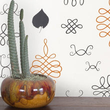 Load image into Gallery viewer, After Chinterwink - Coquelicot and Charcoal on Cream Wallcovering