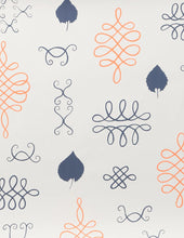 Load image into Gallery viewer, After Chinterwink - Gloaming Neon Orange and Han Purple (Sunset) on Cream Wallcovering