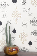 Load image into Gallery viewer, After Chinterwink - Gold and Charcoal on Cream Wallcovering