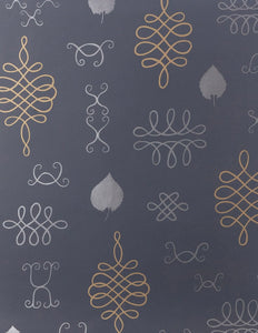 After Chinterwink - Silver and Gold on Charcoal Wallcovering