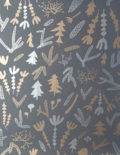 Load image into Gallery viewer, Cle Elum - Silver and Gold on Charcoal Wallcovering