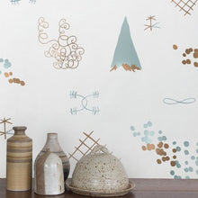 Load image into Gallery viewer, Family Reunion - Copper and Patina on Cream Wallcovering