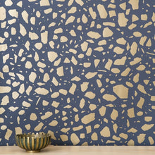 Load image into Gallery viewer, Ibo - Gold on Charcoal Wallcovering