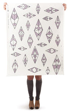 Load image into Gallery viewer, Indian Summer - Charcoal and Lilac on Cream Wallcoverning
