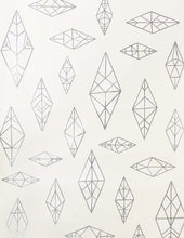 Load image into Gallery viewer, Indian Summer - Silver and White on Cream Wallcoverning