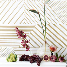 Load image into Gallery viewer, Parquet- Gold on Cream Wallcovering