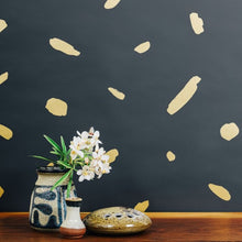 Load image into Gallery viewer, Pas De Trois - Gold on Charcoal Wallcovering