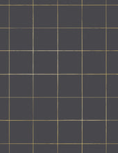 Load image into Gallery viewer, Pascal - Gold on Charcoal Wallcovering