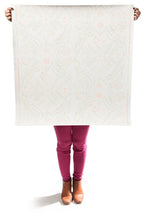 Load image into Gallery viewer, Salad Days-  Straw and Gloaming (Neon Orange) on Cream Wallcovering