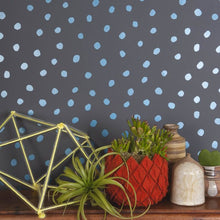 Load image into Gallery viewer, Sisters of The Sun - Blue Velvet on Charcoal Wallcovering