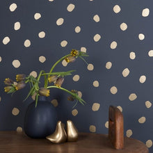 Load image into Gallery viewer, Sisters of The Sun - Gold on Charcoal Wallcovering