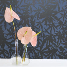 Load image into Gallery viewer, Wild Thing- Gunmetal on Navy Wallcovering