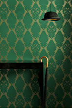 Load image into Gallery viewer, Boxing Hares - Billiard Green Wallcovering
