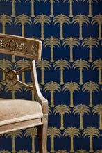Load image into Gallery viewer, Marrakech Palm - Midnight Blue Wallcovering