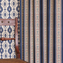 Load image into Gallery viewer, Folk Stripe - Navy Fabric