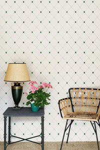 Diamond Trellis - Green Wallcovering