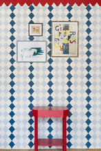 Load image into Gallery viewer, Quilted Harlequin - Two Blues Wallcovering