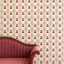 Load image into Gallery viewer, Floral Block - Chocolate Red Wallcovering