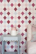 Load image into Gallery viewer, Quilted Harlequin - Patchwork Rose Wallcovering