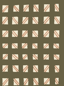 Checked Out - Terracotta - Grasscloth