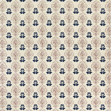 Load image into Gallery viewer, Floral Block - Red Navy Fabric