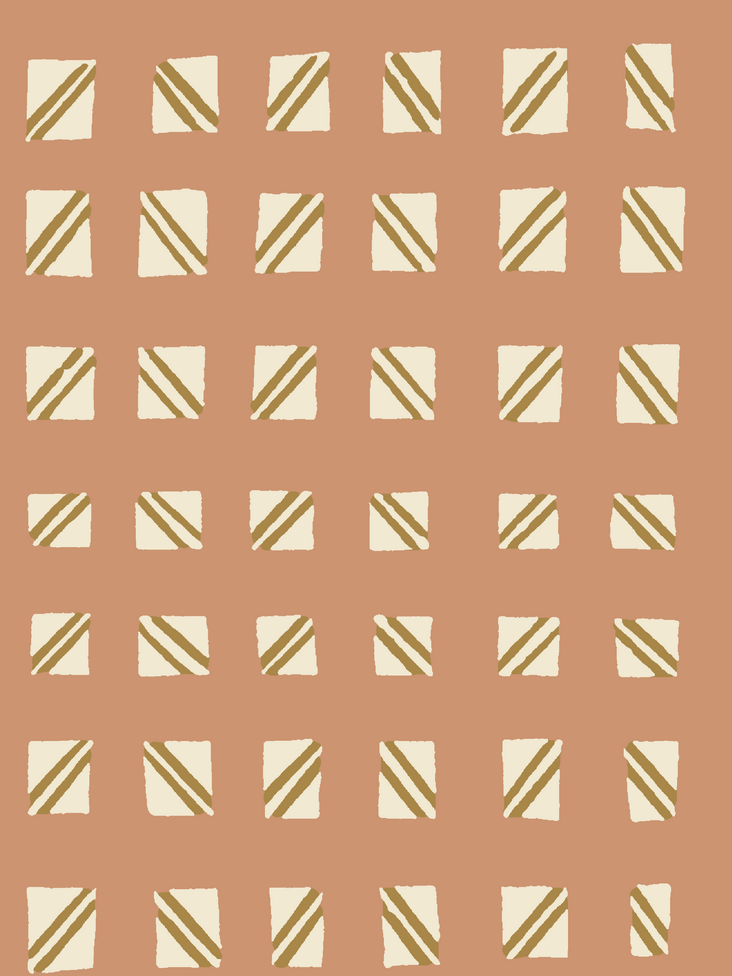 Checked Out - Terracotta - Grasscloth