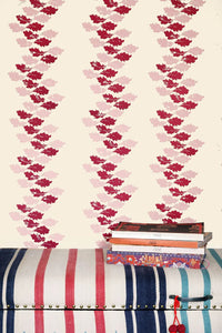 Oak Leaves - Red & Pink Wallcovering