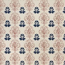 Load image into Gallery viewer, Floral Block - Red Navy Fabric