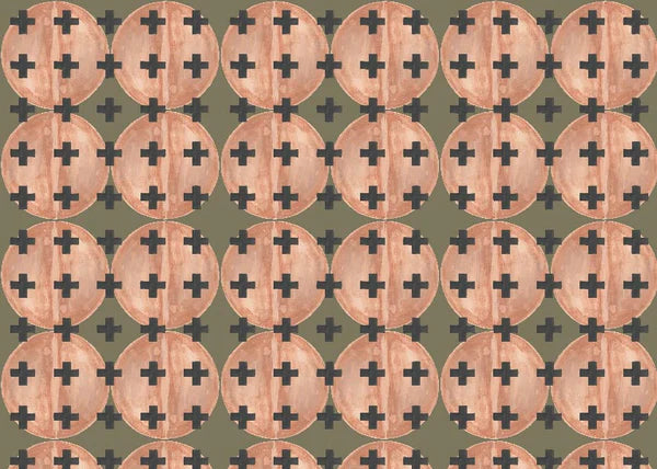 81425 Olive Blossom + Black Non-Woven Fibre Wallcovering