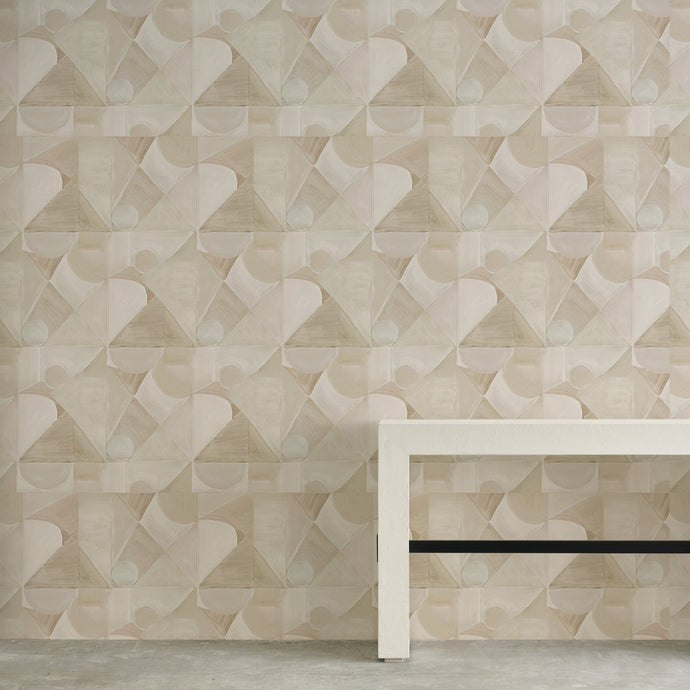 Abstract Strand Pale Beach Wallcovering