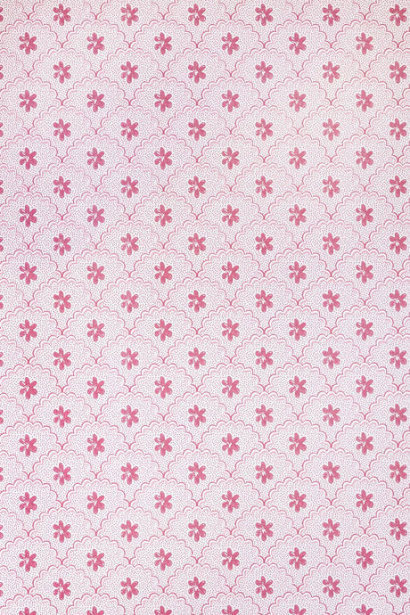 Daisy Scallops - Red & Pink Wallcovering