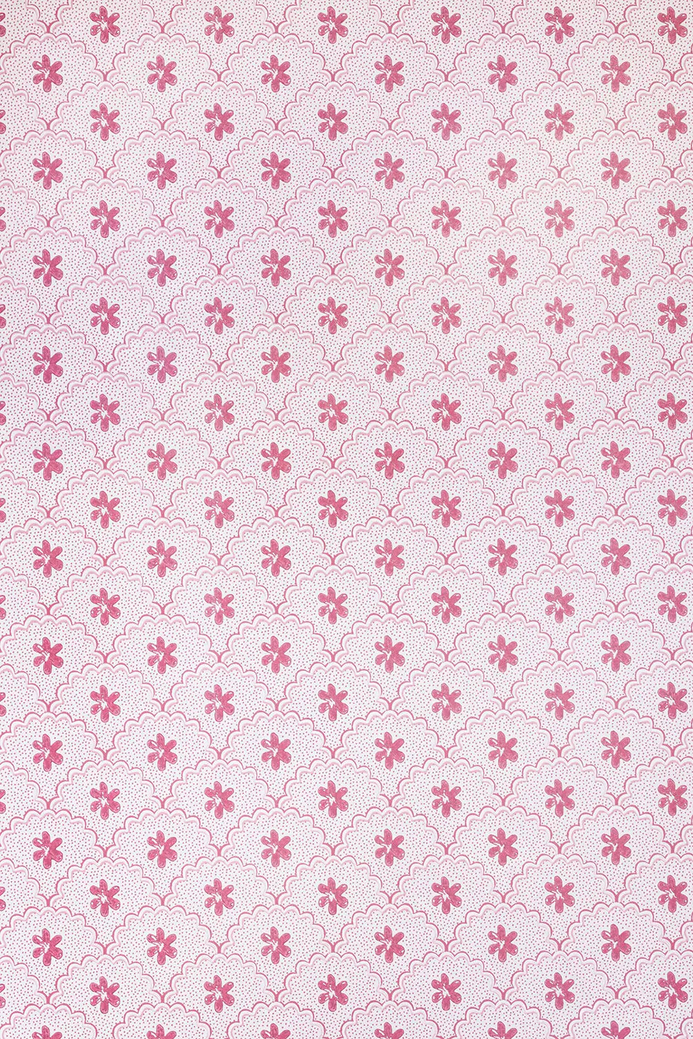 Daisy Scallops - Red & Pink Wallcovering