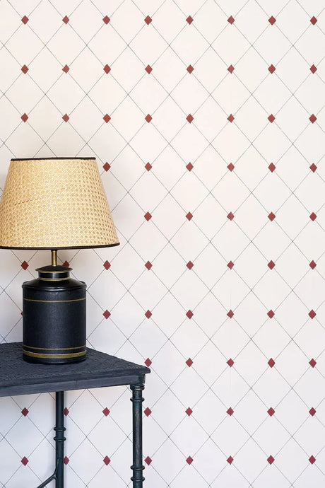 Diamond Trellis - Red Wallcovering