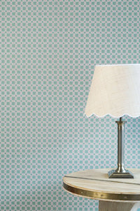 Lattice Cane - Light Olive & Red Wallcovering