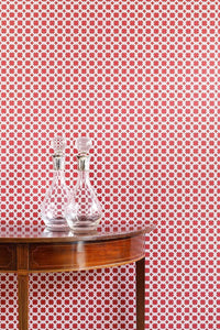 Lattice Cane - Red & Pink Wallcovering