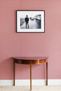 Lattice Cane - Red & Pink Wallcovering